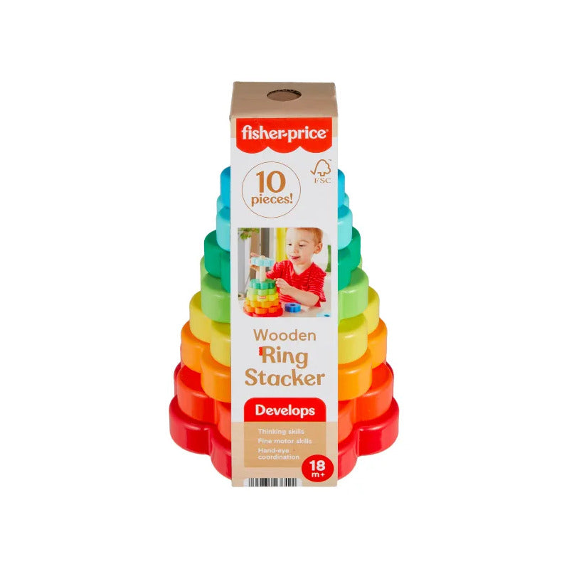 Juguete Educativo Aros Apilables Madera Fisher-price 10 Pzs Multicolor