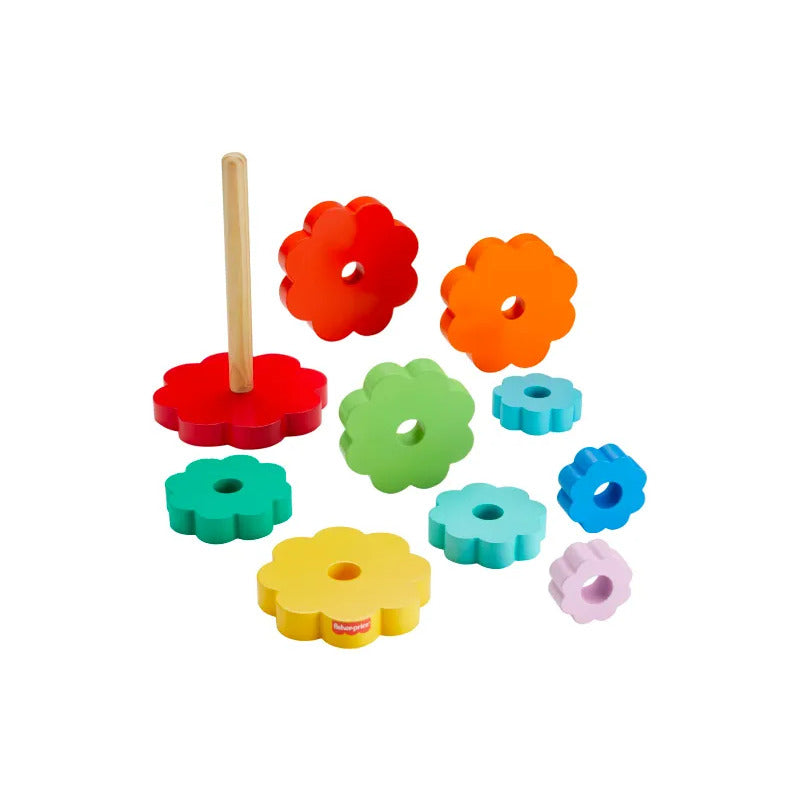 Juguete Educativo Aros Apilables Madera Fisher-price 10 Pzs Multicolor