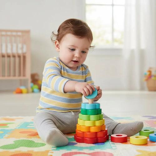 Juguete Educativo Aros Apilables Madera Fisher-price 10 Pzs Multicolor